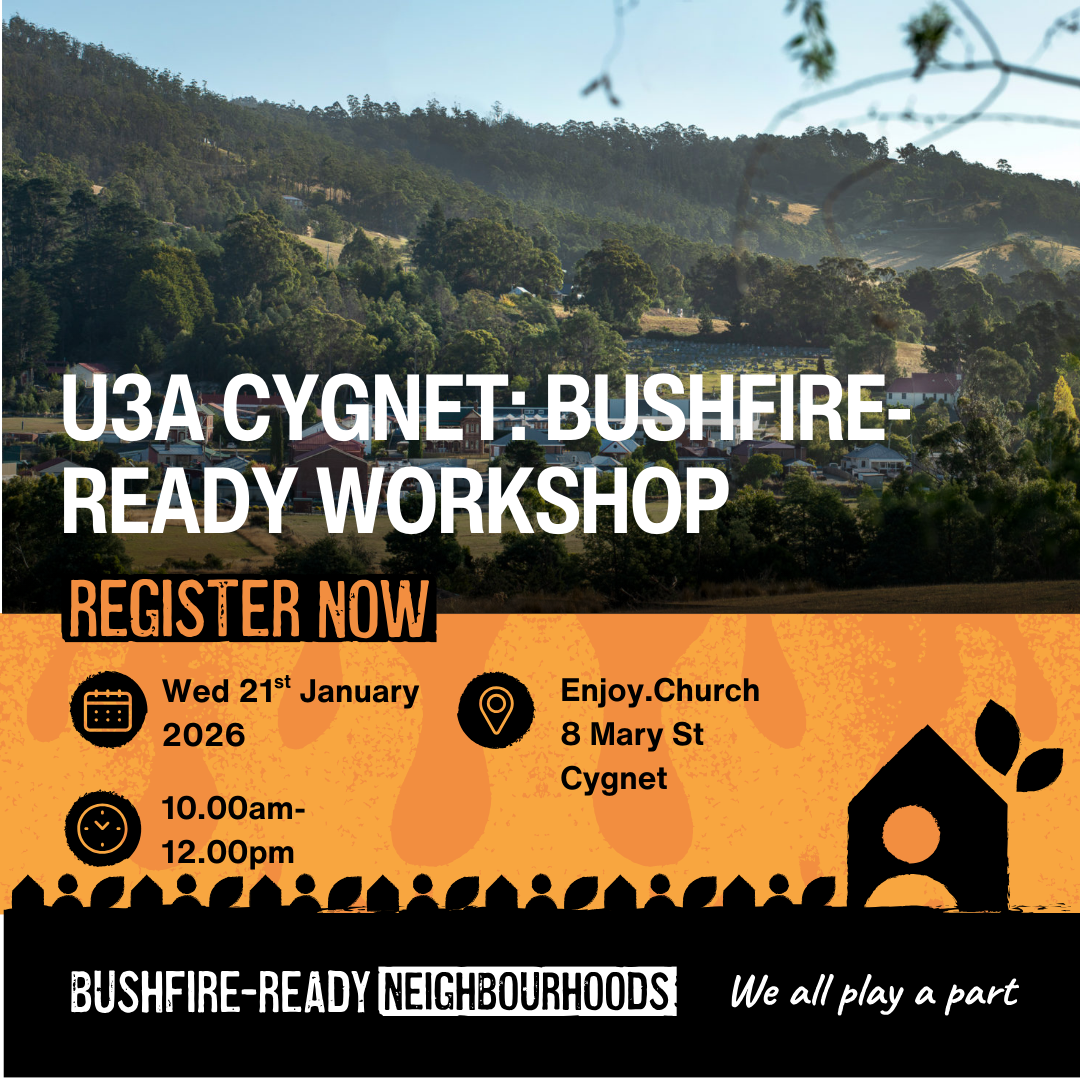 Tile advertising U3A bushfire-ready workshop 