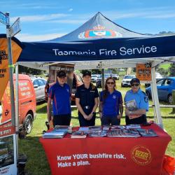 Image of bushfire-pop up stall at Bream Creek market