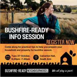 Bushfire-Ready Info Session - South Arm - Tues 27 Oct 