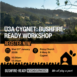 Tile advertising U3A bushfire-ready workshop 